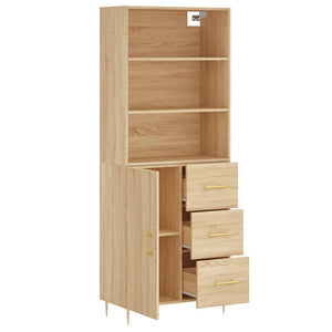 vidaXL Highboard Sonoma Oak 69.5x34x180 cm Engineered Wood