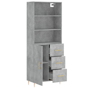 vidaXL Highboard Concrete Grey 69.5x34x180 cm Engineered Wood