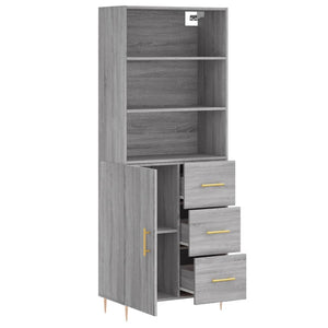 vidaXL Highboard Grey Sonoma 69.5x34x180 cm Engineered Wood