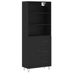 vidaXL Highboard Black 69.5x34x180 cm Engineered Wood