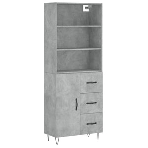 vidaXL Highboard Concrete Grey 69.5x34x180 cm Engineered Wood