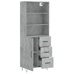 vidaXL Highboard Concrete Grey 69.5x34x180 cm Engineered Wood