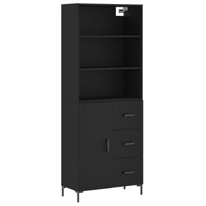 vidaXL Highboard Black 69.5x34x180 cm Engineered Wood