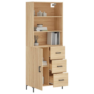 vidaXL Highboard Sonoma Oak 69.5x34x180 cm Engineered Wood