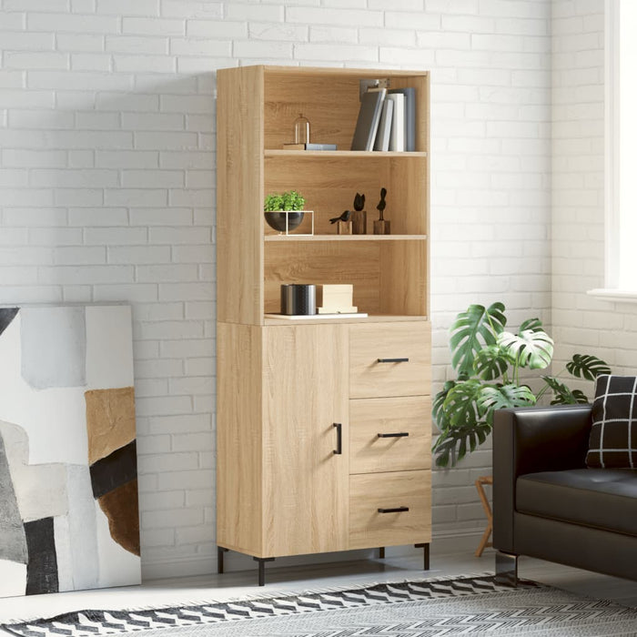 vidaXL Highboard Sonoma Oak 69.5x34x180 cm Engineered Wood