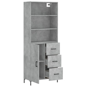 vidaXL Highboard Concrete Grey 69.5x34x180 cm Engineered Wood