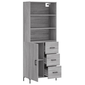 vidaXL Highboard Grey Sonoma 69.5x34x180 cm Engineered Wood