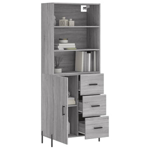 vidaXL Highboard Grey Sonoma 69.5x34x180 cm Engineered Wood