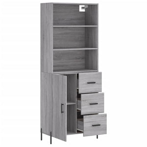 vidaXL Highboard Grey Sonoma 69.5x34x180 cm Engineered Wood