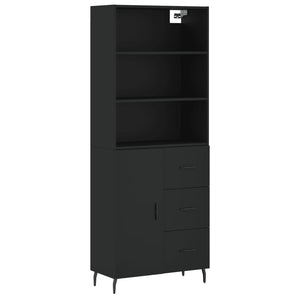 vidaXL Highboard Black 69.5x34x180 cm Engineered Wood