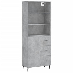 vidaXL Highboard Concrete Grey 69.5x34x180 cm Engineered Wood