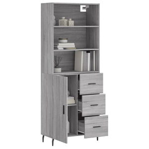 vidaXL Highboard Grey Sonoma 69.5x34x180 cm Engineered Wood