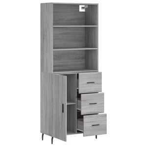 vidaXL Highboard Grey Sonoma 69.5x34x180 cm Engineered Wood