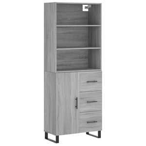 vidaXL Highboard Grey Sonoma 69.5x34x180 cm Engineered Wood