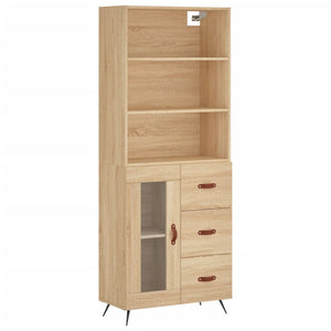 vidaXL Highboard Sonoma Oak 69.5x34x180 cm Engineered Wood