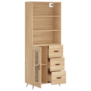 vidaXL Highboard Sonoma Oak 69.5x34x180 cm Engineered Wood