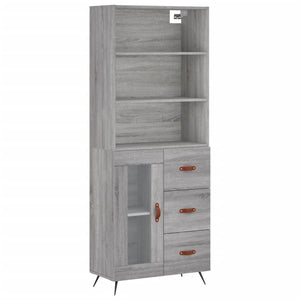 vidaXL Highboard Grey Sonoma 69.5x34x180 cm Engineered Wood