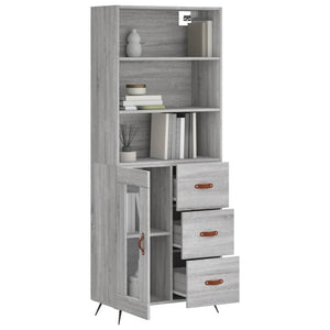 vidaXL Highboard Grey Sonoma 69.5x34x180 cm Engineered Wood