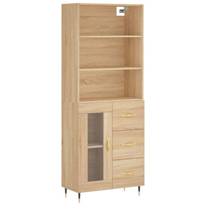 vidaXL Highboard Sonoma Oak 69.5x34x180 cm Engineered Wood