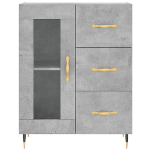 vidaXL Highboard Concrete Grey 69.5x34x180 cm Engineered Wood