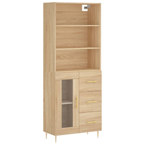 vidaXL Highboard Sonoma Oak 69.5x34x180 cm Engineered Wood