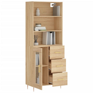 vidaXL Highboard Sonoma Oak 69.5x34x180 cm Engineered Wood