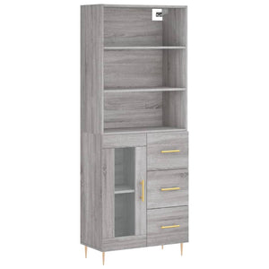 vidaXL Highboard Grey Sonoma 69.5x34x180 cm Engineered Wood