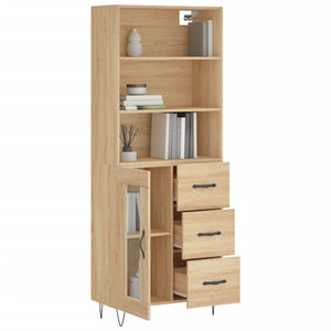 vidaXL Highboard Sonoma Oak 69.5x34x180 cm Engineered Wood