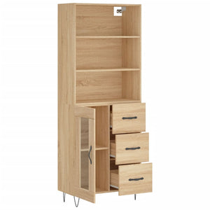 vidaXL Highboard Sonoma Oak 69.5x34x180 cm Engineered Wood