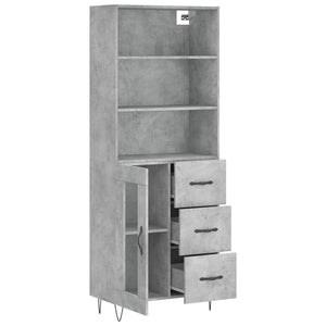 vidaXL Highboard Concrete Grey 69.5x34x180 cm Engineered Wood