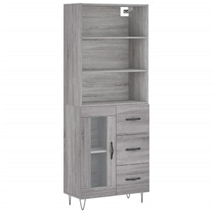 vidaXL Highboard Grey Sonoma 69.5x34x180 cm Engineered Wood