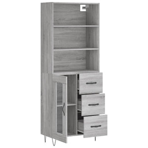 vidaXL Highboard Grey Sonoma 69.5x34x180 cm Engineered Wood