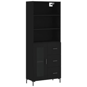 vidaXL Highboard Black 69.5x34x180 cm Engineered Wood