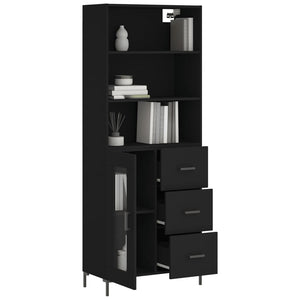 vidaXL Highboard Black 69.5x34x180 cm Engineered Wood