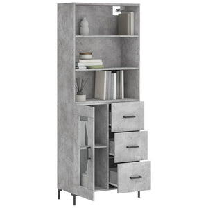 vidaXL Highboard Concrete Grey 69.5x34x180 cm Engineered Wood