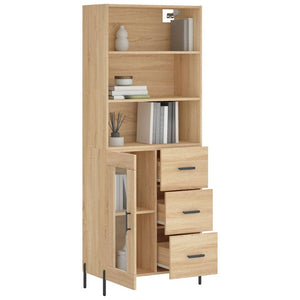 vidaXL Highboard Sonoma Oak 69.5x34x180 cm Engineered Wood