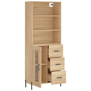 vidaXL Highboard Sonoma Oak 69.5x34x180 cm Engineered Wood