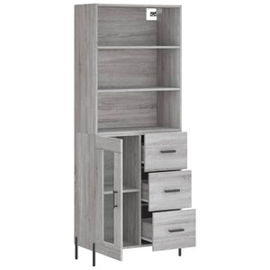 vidaXL Highboard Grey Sonoma 69.5x34x180 cm Engineered Wood