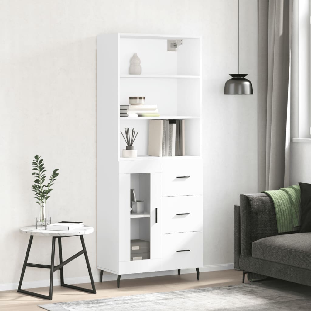 vidaXL Highboard White 69.5x34x180 cm Engineered Wood