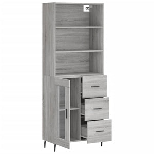 vidaXL Highboard Grey Sonoma 69.5x34x180 cm Engineered Wood