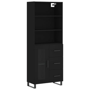 vidaXL Highboard Black 69.5x34x180 cm Engineered Wood