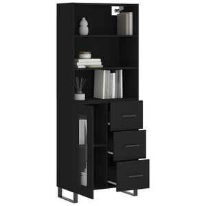 vidaXL Highboard Black 69.5x34x180 cm Engineered Wood