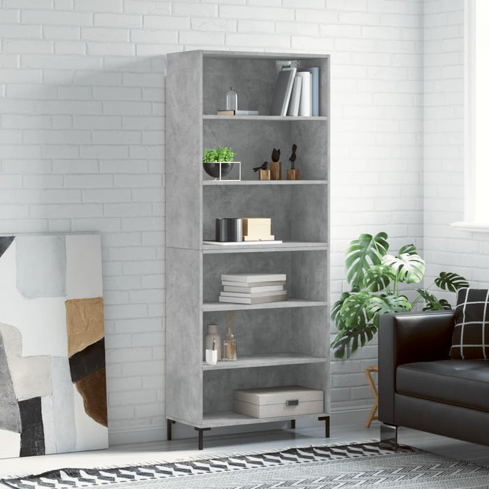 vidaXL Highboard Concrete Grey 69.5x32.5x180 cm Engineered Wood