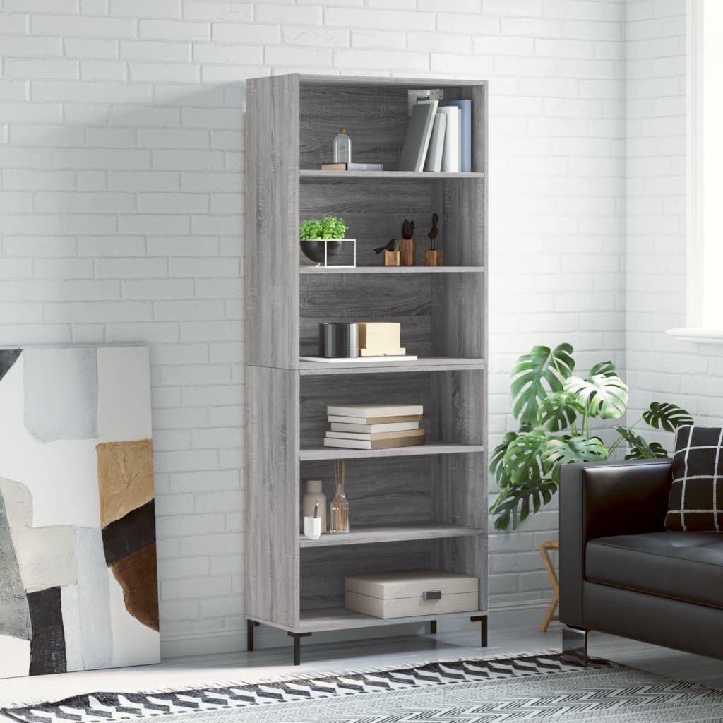 vidaXL Highboard Grey Sonoma 69.5x32.5x180 cm Engineered Wood