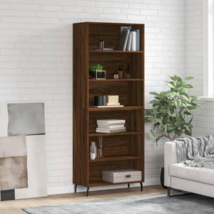 vidaXL Highboard Brown Oak 69.5x32.5x180 cm Engineered Wood