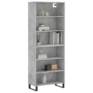 vidaXL Highboard Concrete Grey 69.5x32.5x180 cm Engineered Wood