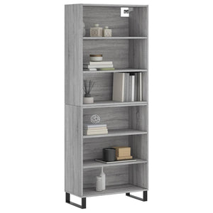 vidaXL Highboard Grey Sonoma 69.5x32.5x180 cm Engineered Wood