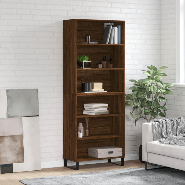 vidaXL Highboard Brown Oak 69.5x32.5x180 cm Engineered Wood