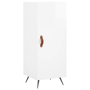 vidaXL Highboard High Gloss White 34.5x34x180 cm Engineered Wood