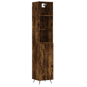 vidaXL Highboard Smoked Oak 34.5x34x180 cm Engineered Wood